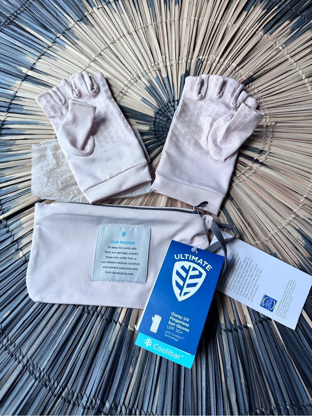 NWT Coolibar Ouray UV Fingerless Sun Gloves UPF 50+ with Mesh